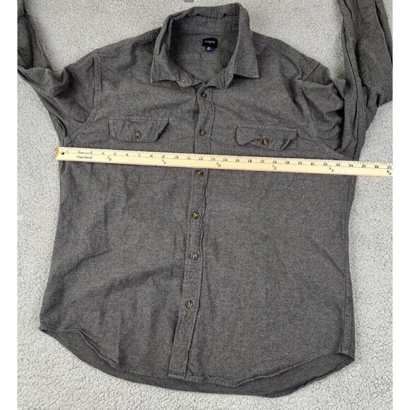 J.CREW Button Up Outdoor Heavy Work Shirt Mens XL Cotton Elbow Patch Gray - Picture 8 of 13